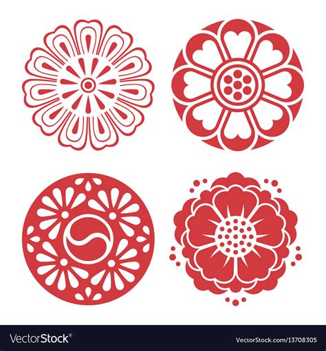 Korean Traditional Design Elements Royalty Free Vector Image