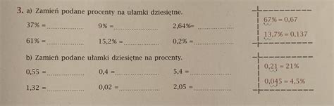 3 A Zamień Podane Procenty Na Ułamki Dziesiętne 37 9 152