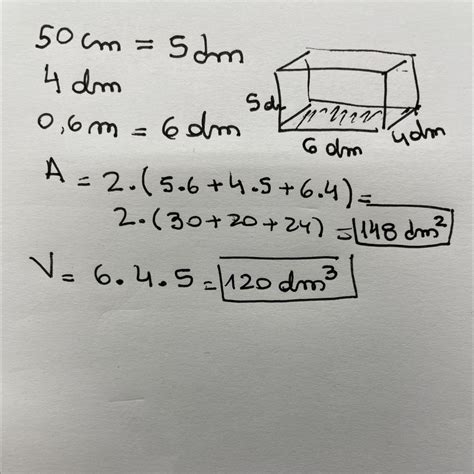 Determina el área total y el volumen de un ortoedro que tiene estas