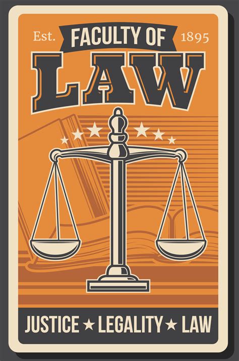 Retro Poster Juridical Justice School Law Faculty 23503236 Vector Art At Vecteezy