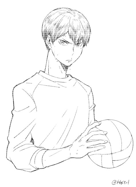 Haikyuu Kageyama Tobio Outline Karasuno Colorare Zeichnen Lineart Mangajam Hinata Charaktere