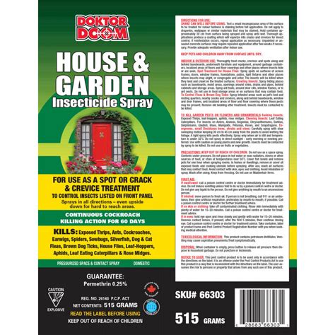 Doktor Doom House And Garden Insecticide Spray 515 G All Seasons Garden