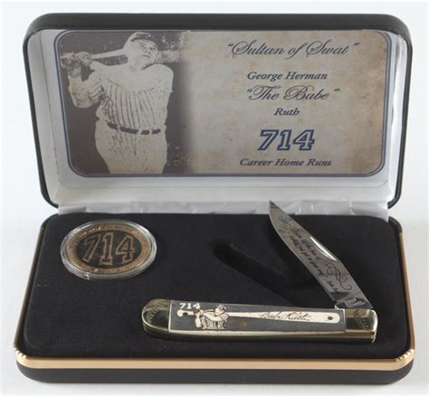 Babe Ruth Vintage Home Run Record Pocket Knife With Sultan Of Swat