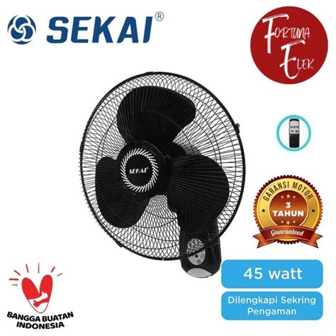 SEKAI Wall Fan Kipas Angin Dinding Remote 16 Inch 40 Cm WFN 1628 RC