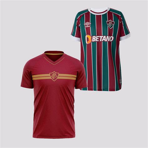 Kit Camisa Umbro Fluminense I 2023 Juvenil Camisa Fluminense Prank