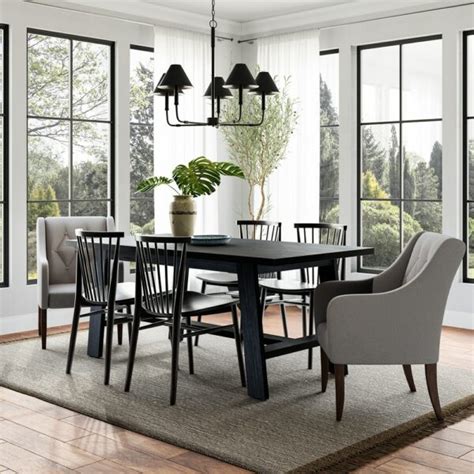 Linden 72in Black Rectangle Wood Dining Table | Whalen Furniture