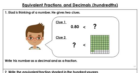 01 2 Equivalent Fractions And Decimals Hundredths Classroom Secrets