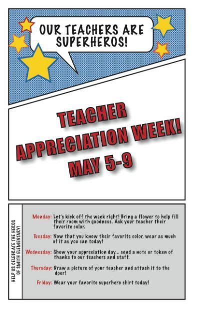 Teacher Appreciation Week Teacher Appreciation Week Schedule