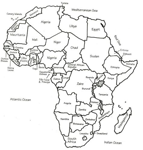 African Countries Labeled Map