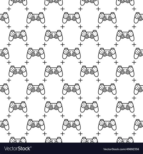 Gamepad Videogames Controller Seamless Pattern Vector Image