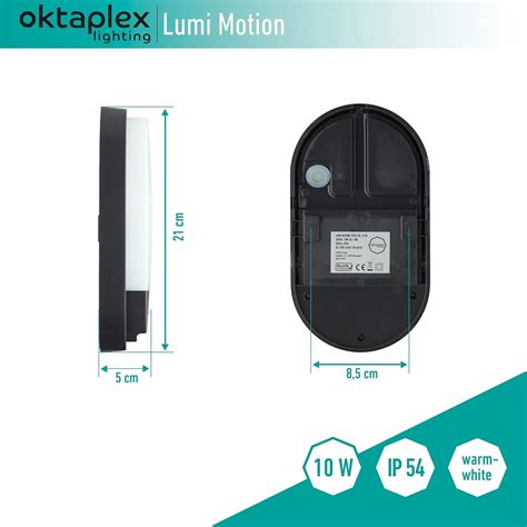 Oktaplex Led Ovallampe Mit Sensor Lumi W Lm Warmwei K