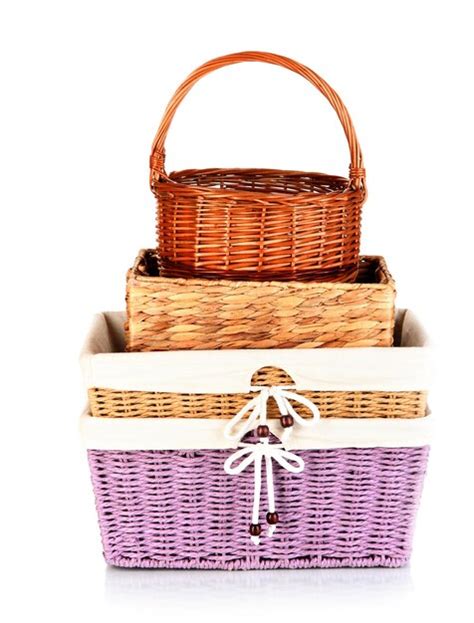 Premium Photo Many Different Baskets Isolated On White