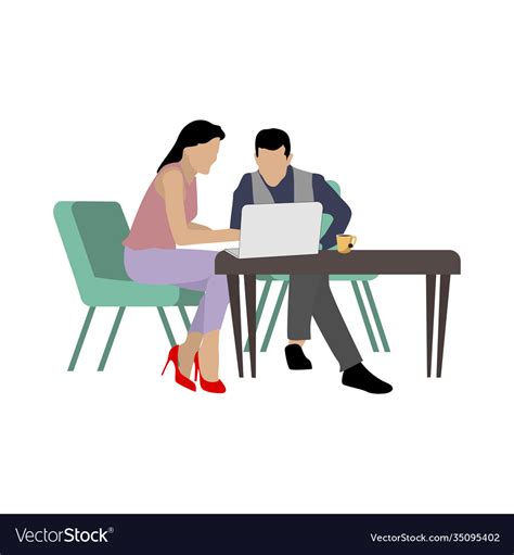 Business Meeting With Client People Talking Vector Image