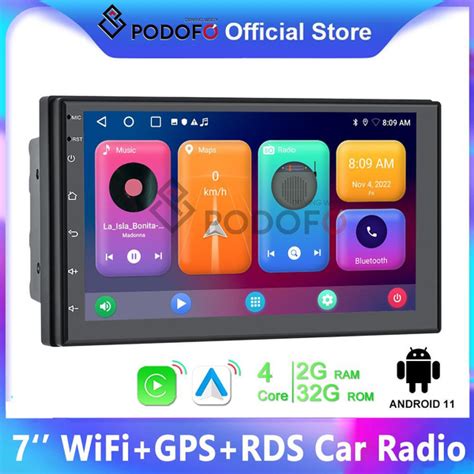 Podofo [2+32G] 7" ćarpláy Android 11 Double Din GPS Car Stereo Radio ...