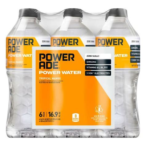 Powerade Power Water Tropical Mango Zero Sugar Zero Calorie Ion