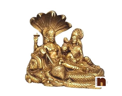 Shri Vishnu Ji Laxmi Ji Sitting On Sheshnaag In Brass 15 Cms 1 Pc