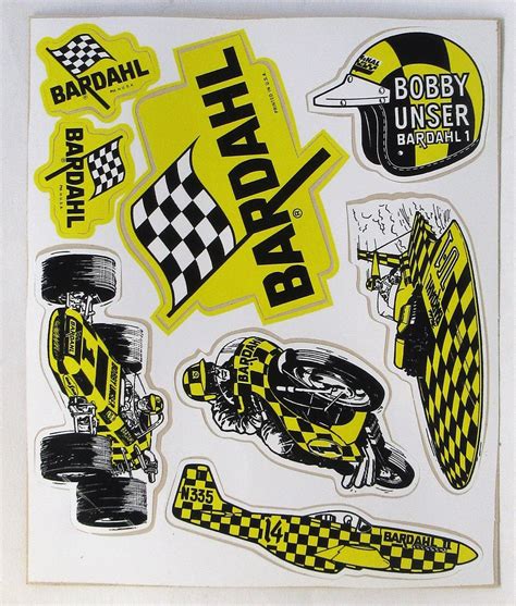 Bardahl Racing Stickers Unser Airplane Hydroplane Motorcycle Mint Sheet