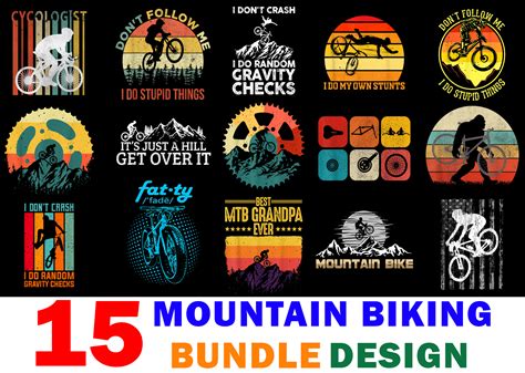 Mountain Biking Shirt Designs Bundle For Commercial Use Mountain