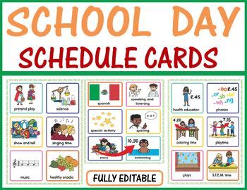 Visual Classroom Daily Schedule Cards Clocks Back To School D Cor