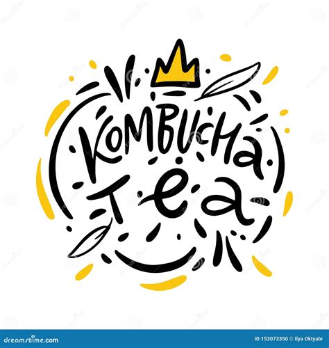 Kombucha Hand Drawn Vector Lettering and Illustration. Isolated on ...