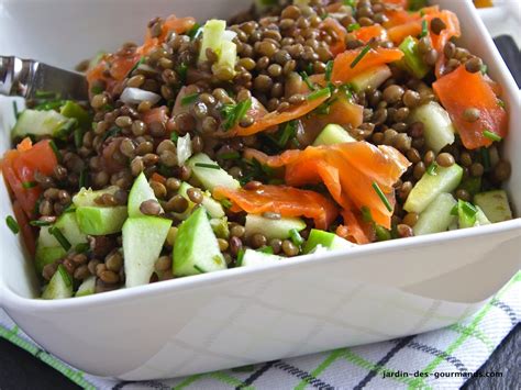 Salade lentilles truite fumée citron vert Jardin des gourmands