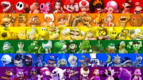 I made a Pride flag with renders of Mario universe characters : r/Mario