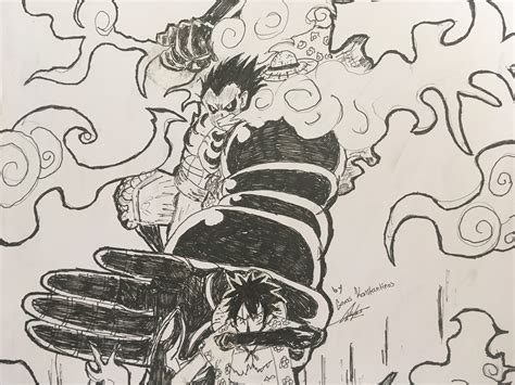 One Piece Luffy Gear 4 Drawing