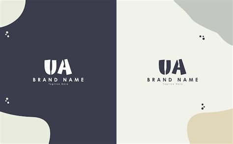 Design De Logotipo Vetorial De Letras Ua Vetor Premium