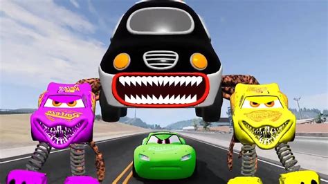 Epic Escape From The Lightning Mcqueen Car Police Cartoons Eater