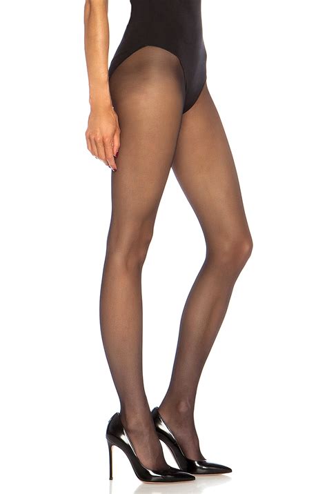 Wolford Individual 10 Back Seam Polyamide Blend Tights In Black Fwrd