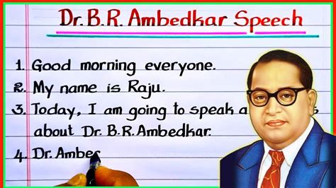 Ambedkar Jayanti Speech In English10 Lines Speech On Dr Babasaheb