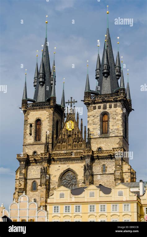 One Of The Prague Symbols Church Of Our Lady Of Tyn Old Gothic Church