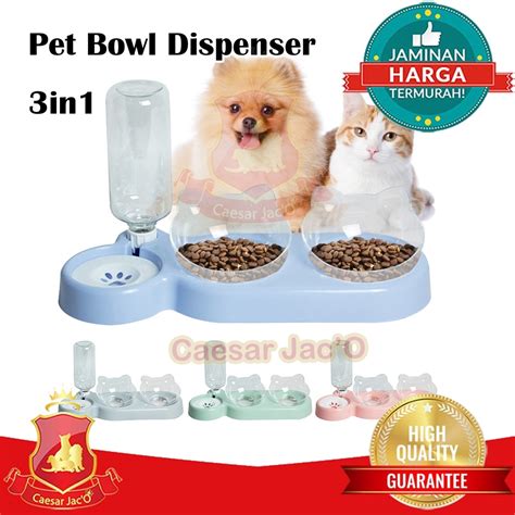 Jual Tempat Makan Minum Kucing Hewan In Tilted Bowl Dispenser Cute