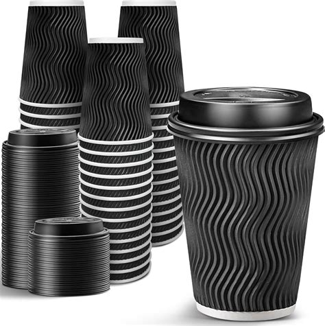 Amazon Ginkgo 100 Pack 12 Oz Disposable Coffee Cups With Lids To