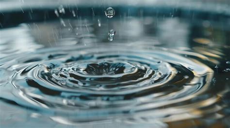 Premium Photo Water Drop Falling Into A Puddle Creating A Ripple Effect