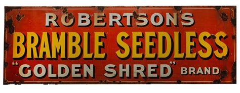 Bonhams Cars A Robertsons Bramble Seedless Golden Shred Brand Enamel