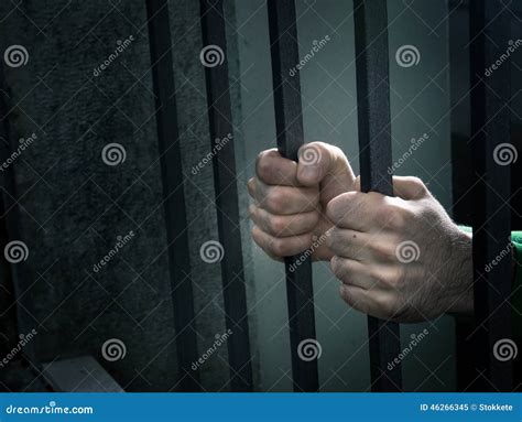 Man In Jail Hands Close Up Stock Image Image Of Hostage