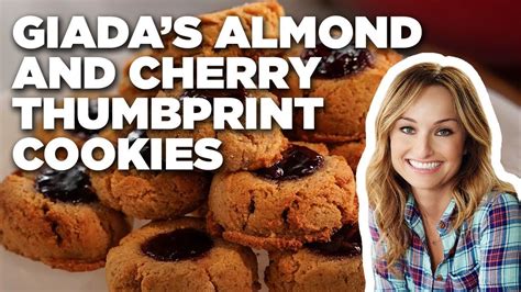 Giada De Laurentiis Chewy Almond And Cherry Thumbprint Cookies Giada