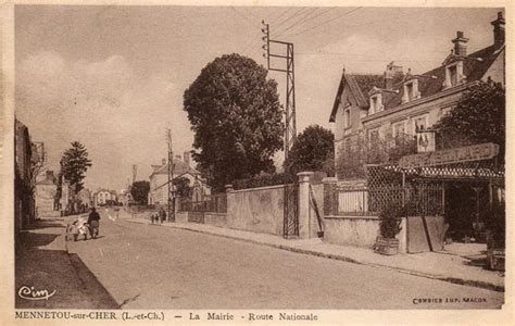 Mennetou Sur Cher La Mairie Carte Postale Ancienne Et Vue D Hier Et