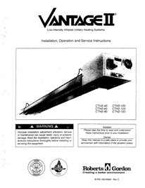 VANTAGE CTH2 Installation Manual 1997 Roberts Gordon Infrared Heating