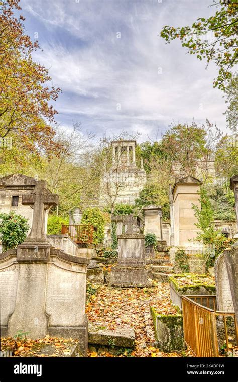 Paris, France - November 2022 : Pere Lachaise Cemetery in Autumn, HDR ...