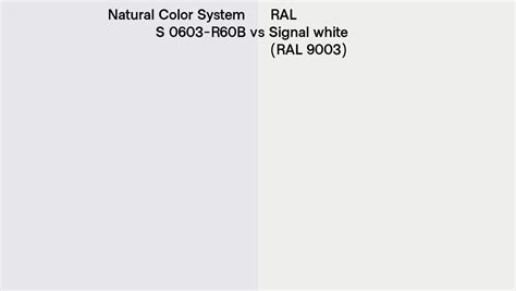 Natural Color System S 0603 R60b Vs Ral Signal White Ral 9003 Side By