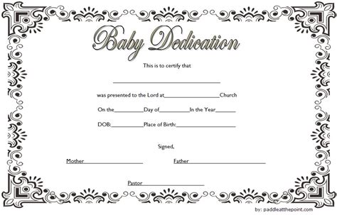 Free Printable Baby Dedication Certificate