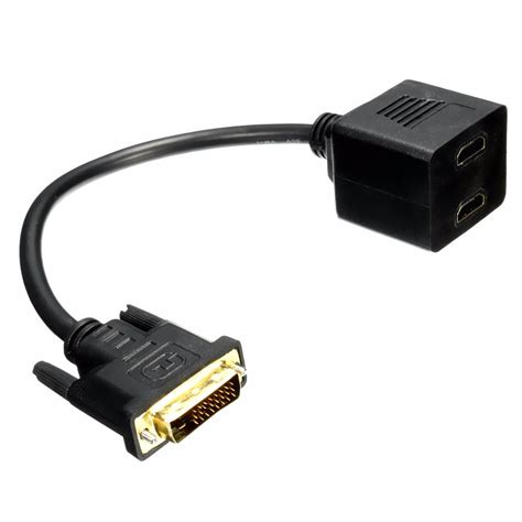 DVI-D Digital 24+1 Male to 2 Dual HDMI Female Y-Splitter Adapter Converter Cable | Alexnld.com