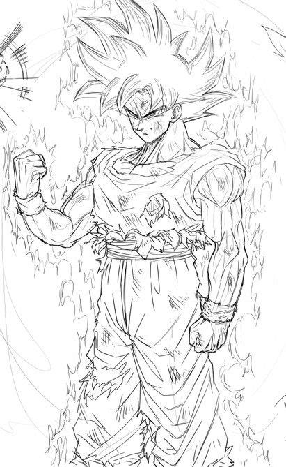 Goku Irritado Goku Instinto Superior Para Colorir - Goku Instinto Superior Para Colorir