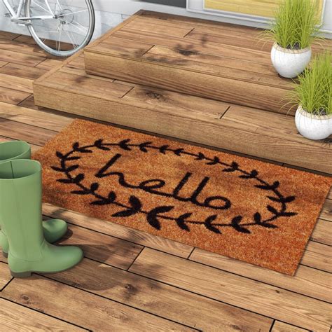 Laurel Foundry Modern Farmhouse Sulema Hello Non Slip Outdoor Door Mat