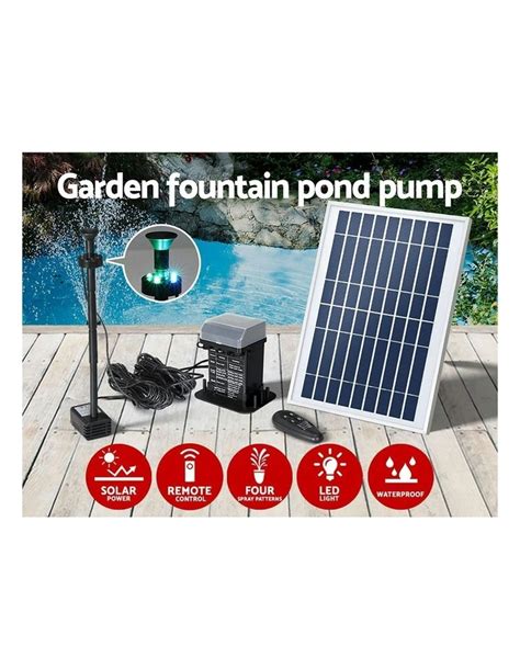 Gardeon Solar Pond Pump With Battery Kit LED Lights 5 2FT MYER