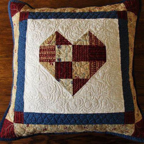 Quilted Throw Pillow Large Lounge Pillow Country Patchwork Etsy