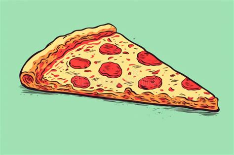 Hand Drawn Illustration Style Of A Classic Italian Pizza Stock