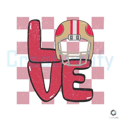 Love 49ers Football Helmet SVG San Francisco Vintage File - CreativeLify